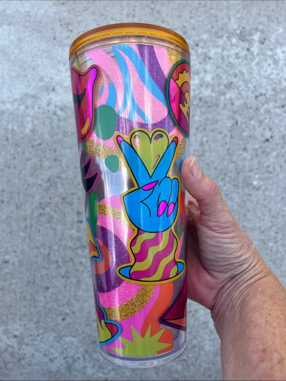 Starbucks x Tim Singleton Pride 2023 Tumbler Venti 24oz Cold Cup Glitter Pop